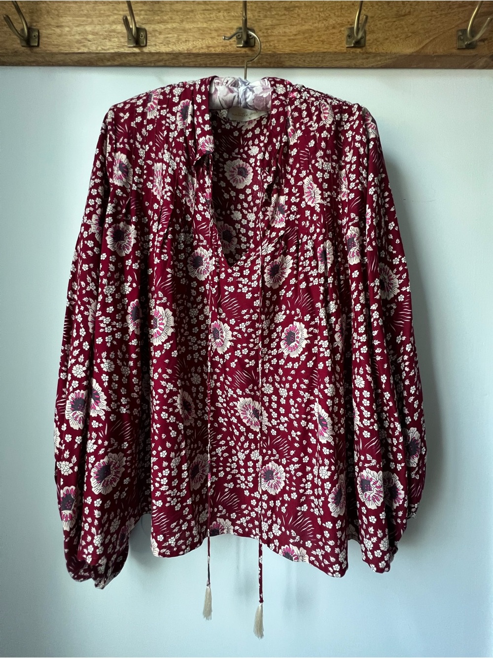 NATALIE MARTIN Blouse in Burgundy and Pink M